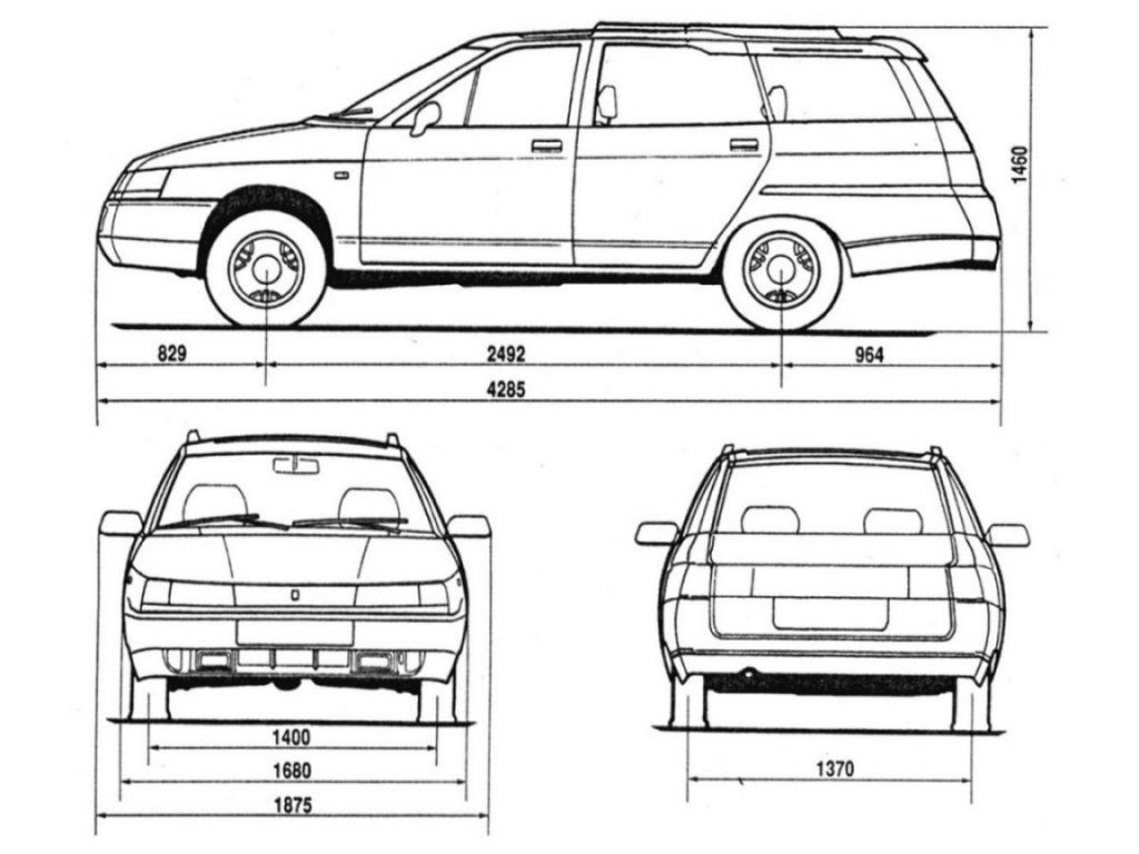 Схема легкового автомобиля